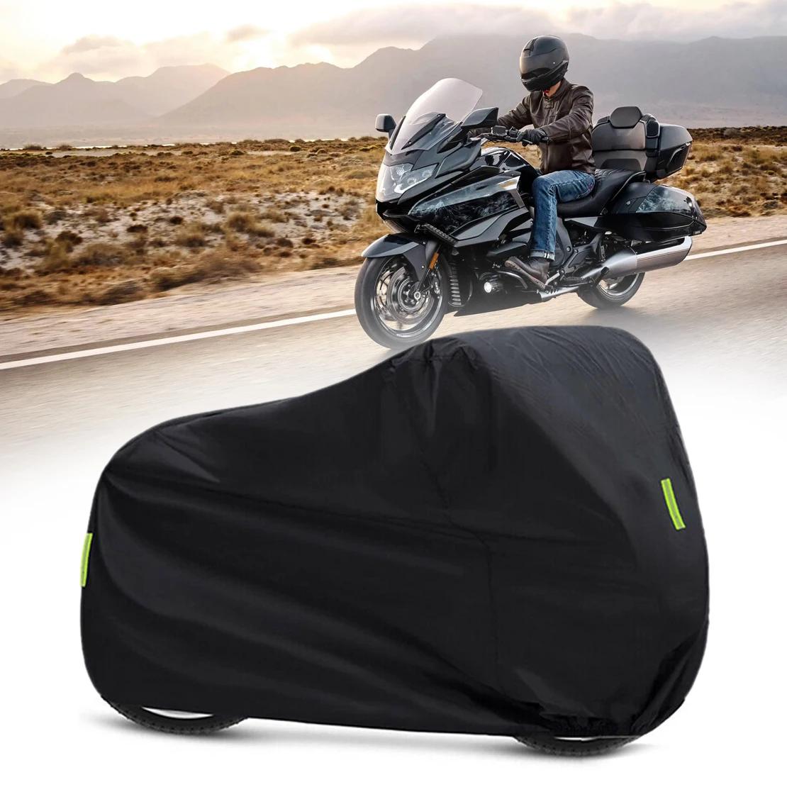 4XL Black Motorcycle Oxford Cloth Cover Protector Waterproof for Heavy Duty Winter Outside Snowproof Dustproof Sunpr